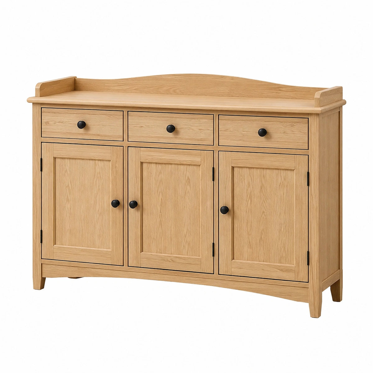 Buffet 150 x 45 x 100 cm en bois finition chêne naturel rangement classique