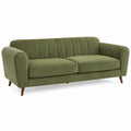 Canapé 2 places 180 x 85 x 82 cm en velours vert pour salon style rétro