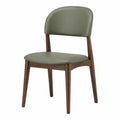 Chaise de salle à manger 50 x 55 x 80 cm en bois brun et revêtement vert style contemporain