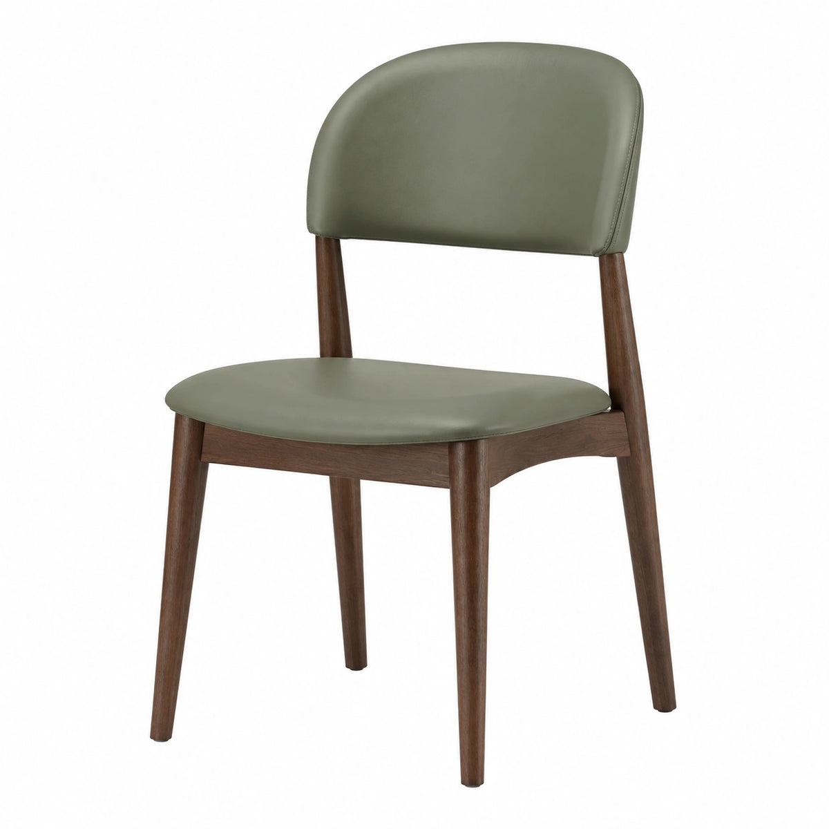 Chaise de salle à manger 50 x 55 x 80 cm en bois brun et revêtement vert style contemporain