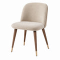 Chaise 52 x 58 x 82 cm en tissu beige et bois brun style contemporain