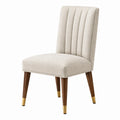 Chaise de salle à manger 50 x 60 x 95 cm tissu beige pieds en bois style contemporain