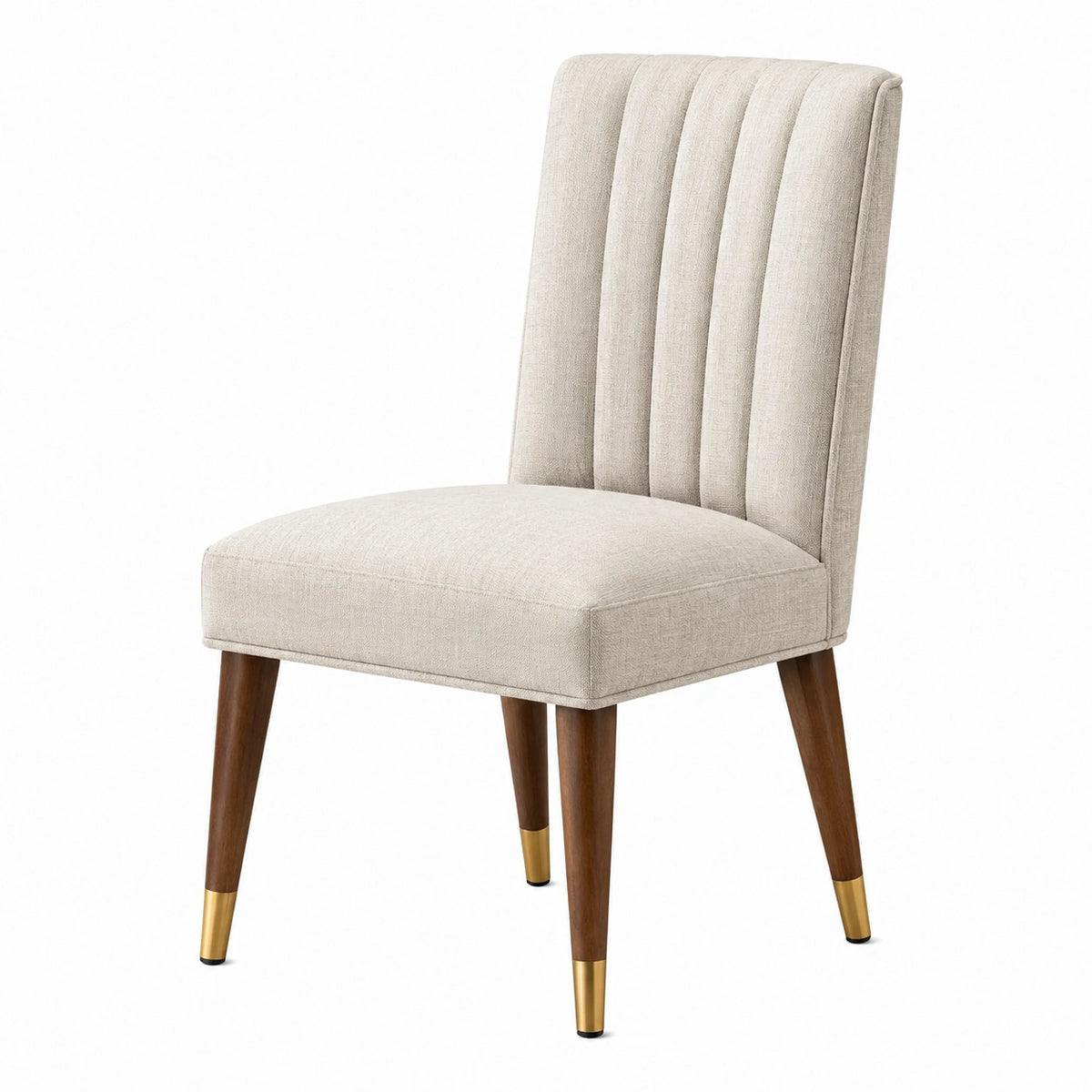 Chaise de salle à manger 50 x 60 x 95 cm tissu beige pieds en bois style contemporain