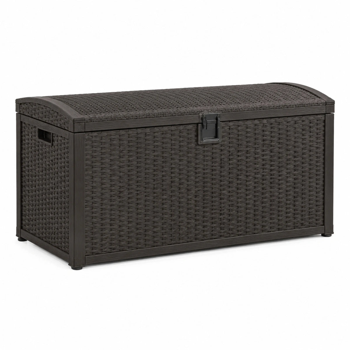 Coffre de rangement extérieur 120 x 55 x 60 cm résine tressée anthracite avec couvercle