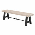 Banc 160 x 35 x 45 cm en bois beige et métal noir style industriel